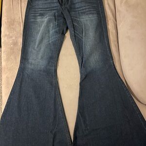 Cruel Girl Blue Flare Wide Leg Jeans